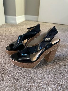 Calvin Klein chunky cork heels